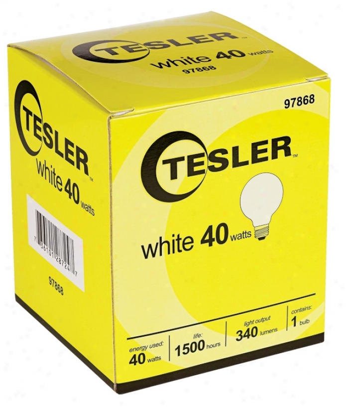 Tesler 40 Watt G25 White Glass Light Bulb (97868)