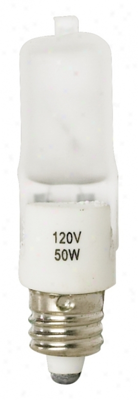 Teslwr 50 Watt Mini Can Short Frosted Halogen Light Bulb (01961)