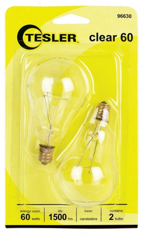 Tesler 60 Watt 2-pack Clear Ceiling Fan Candelabra Bulbs (96630)