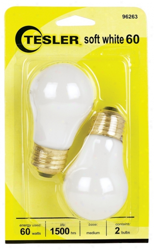 Tesler 60 Watt 2-pack Smooth White Ceilkng Fan Light Bulbs (96263)