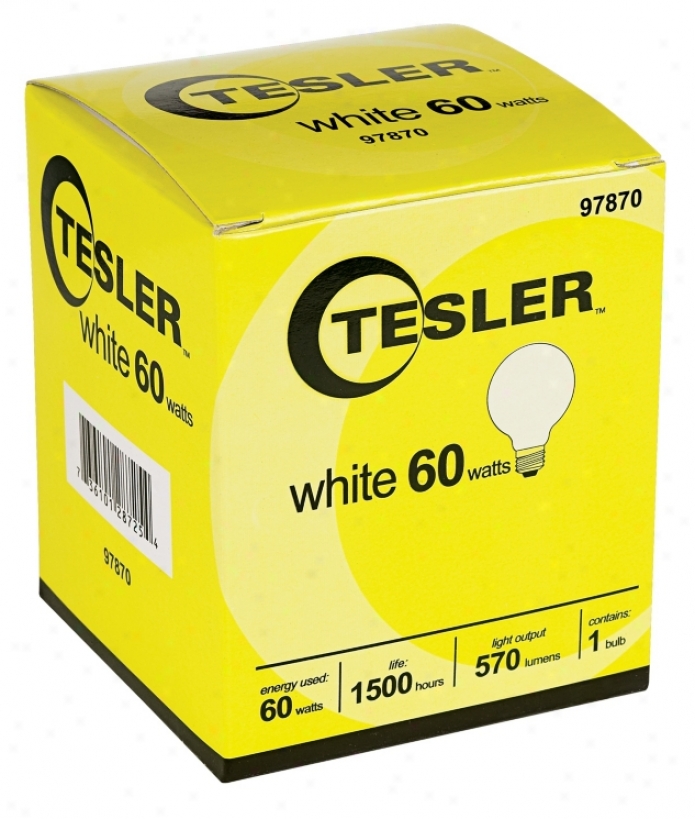 Tesler 60 Watt G25 White Glass Light Bulb (97870)