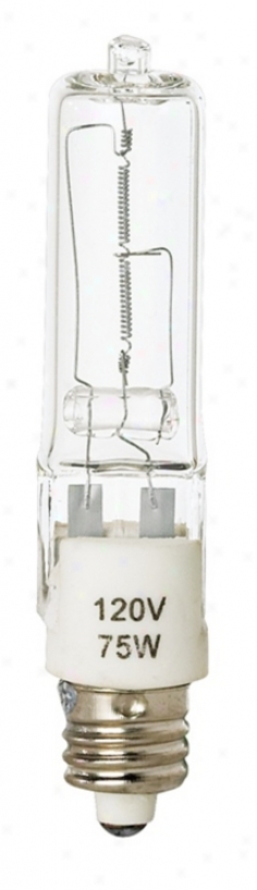 Tesler 75 Watt Mini Candelabra Clear Halogen Light Bulb (02524)