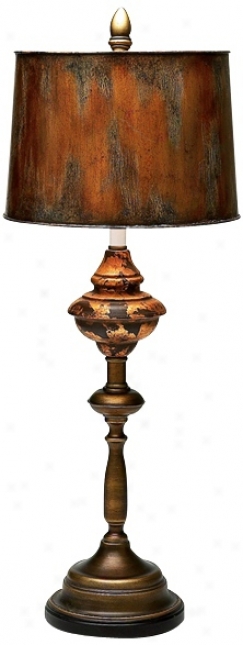Thames Aged Copper Bronze Metal Buffet Lamp (v3310)