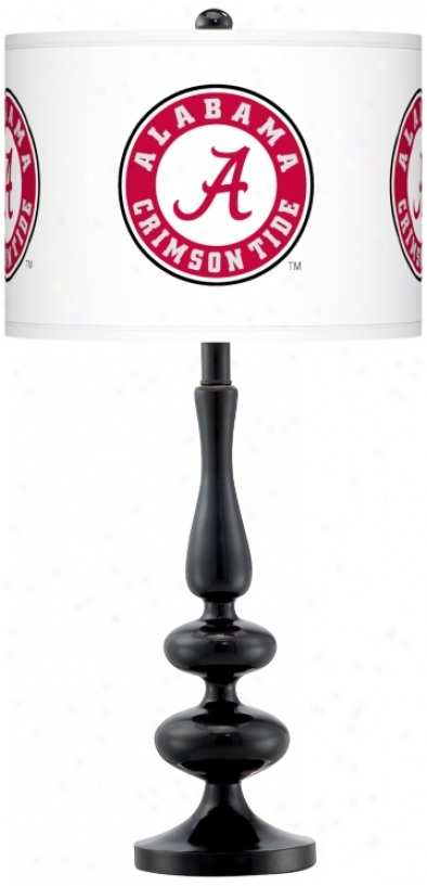 The University Of Alabama Gloss Black Table Lamp (n5714-y3363)