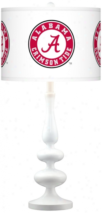 The University Of Alabama Gloss White Table Lamp (n5729-y3323)