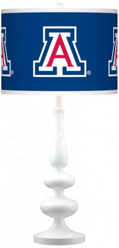 The University Of Arizona Gloss White Table Lamp (n5729-y3324)