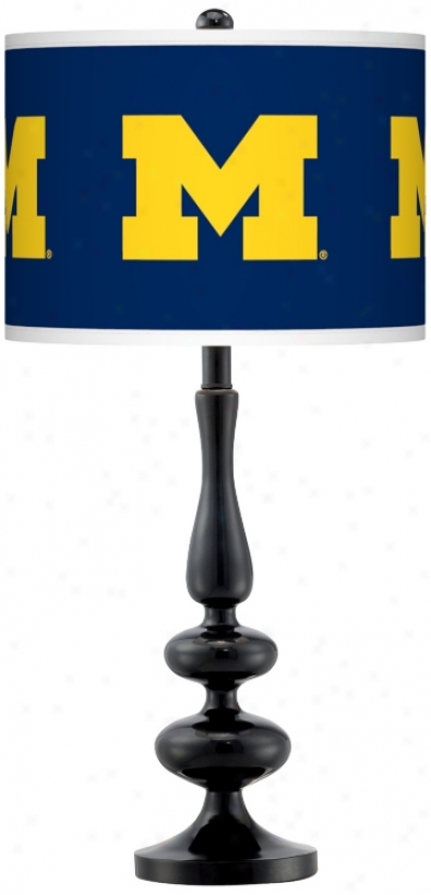 The University Of Michigan Gloss Black Table Lamp (n5714-y4694)