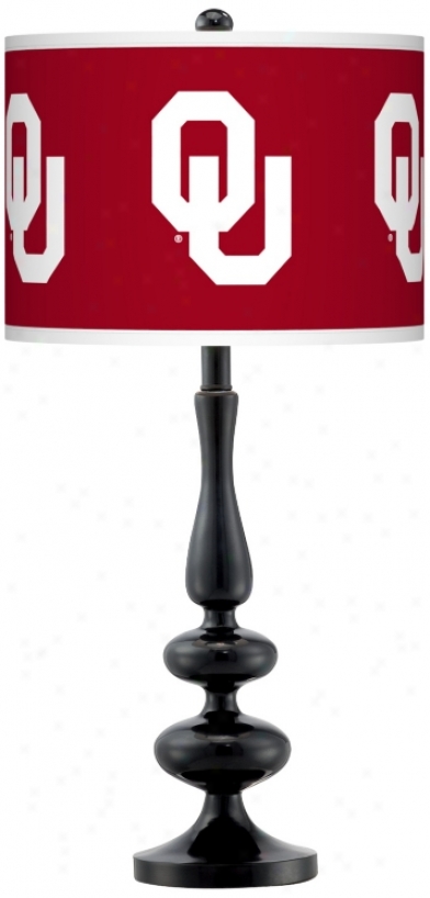 The University Of Oklahoma Gloss Black Tabe Lamp (n5714-y3388)
