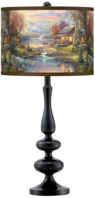 Thomas Kinkade Nature's Heaven Giclee Glow Table Lamp (n5714-w8704)
