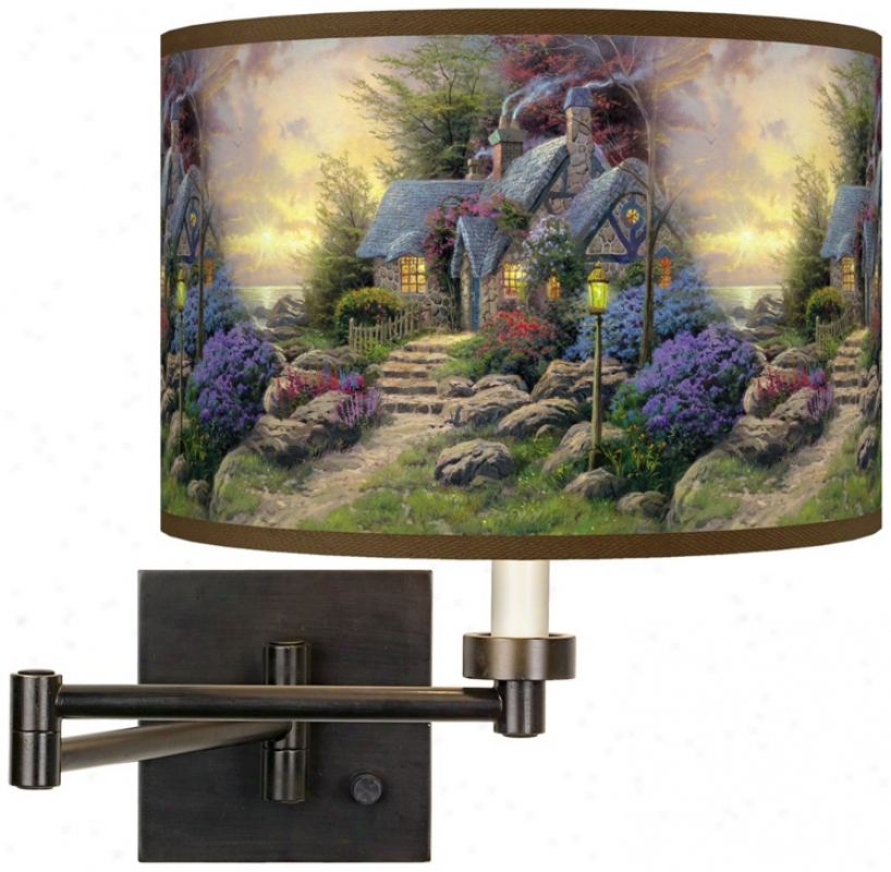 Thomas Kinkade Seaside Hideaway Plug-in Swing Arm Wall Lighy (h6553-w7215)