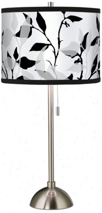 Three-tone Leaves Giclee Brushed Steel Table Lamp (60757-h5302)