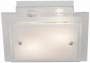 Frosted Glass And Chrome Square Flushmount Ceiling Light (r3761)