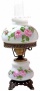 Pink Red Roses Small Hurricane Night Light Table Lamp (f7967)