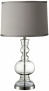 Platinum Grey Dupioni Clear Glass Vase Table Lamp( v2846-97486)