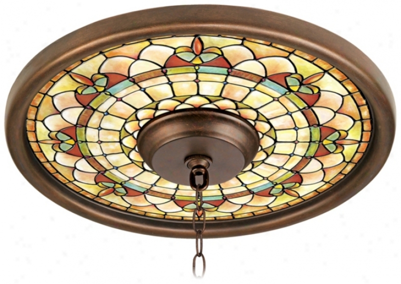 Tiffany Tracery 16" Wide Bronze Finish Ceiling Medallion (02975-g7159)