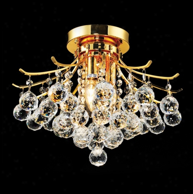 Toureg Gold 16" Remote Crystal Ceiling Light (y3858)