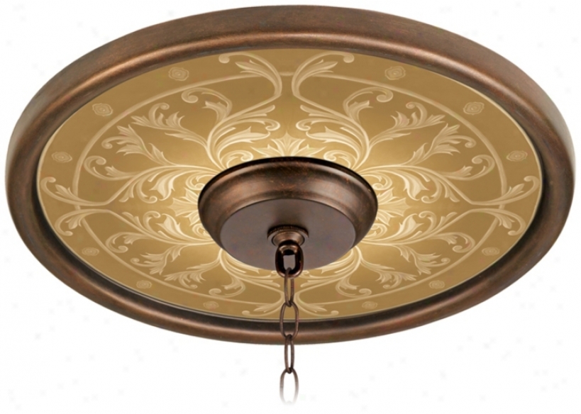 Tracery Spice 16" Wide Bronze Finish Ceiling Medallion (02975-g7156)