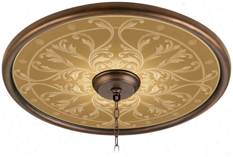 Tracery Spice 24" Wide Bronze Finish Ceiling Medallion (02777-g7137)