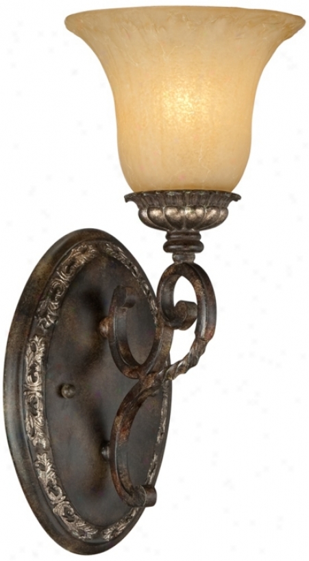 Traditional Bronze And Gold 14 1/2" High Wall Sconce (u5799)