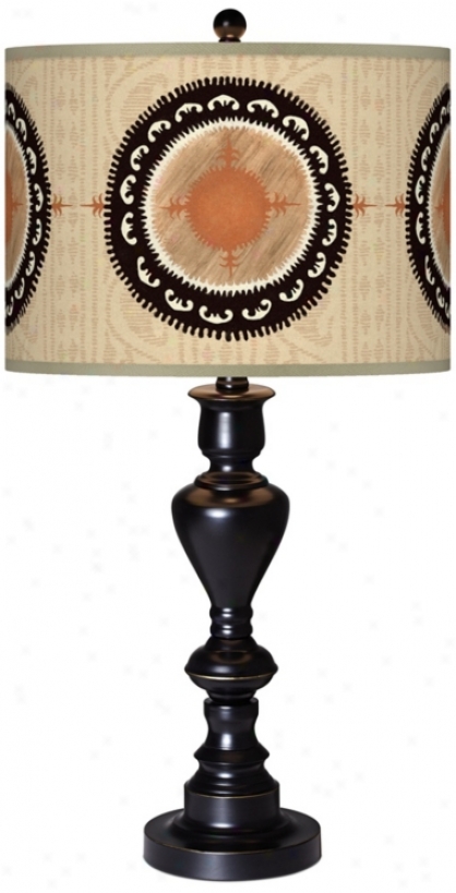 Travelers Compas sGiclee Gliw Black Bronze Table Lamp (x0022-x2972)