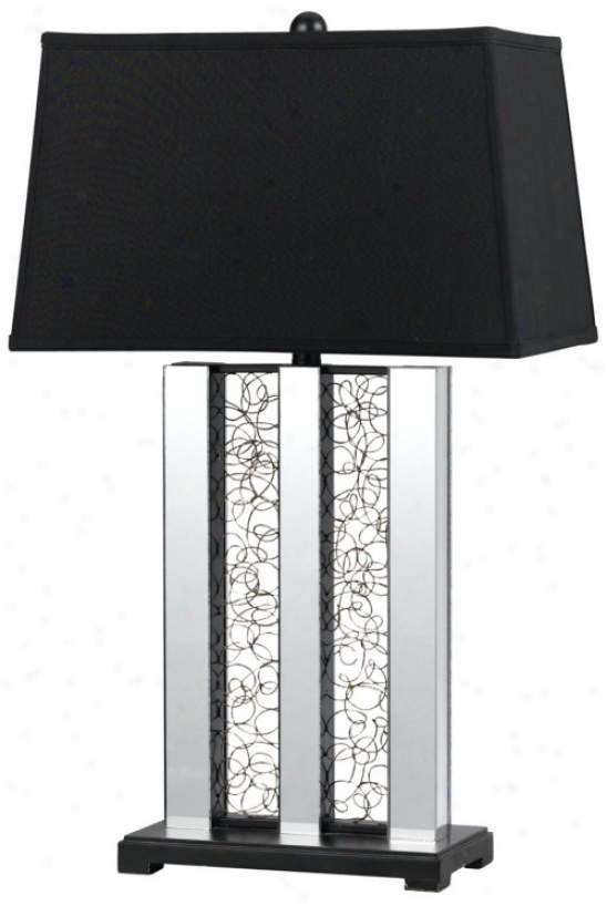 Triple Mirrored Cylindrical body Table Lamp (n4504)