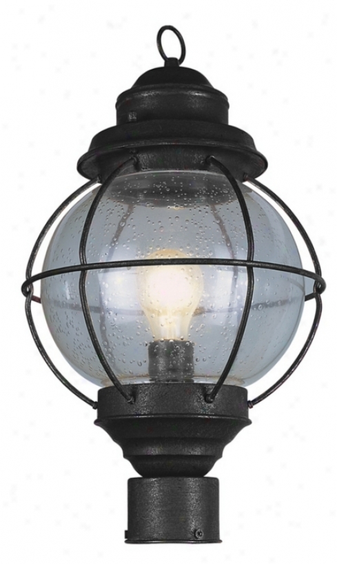 Tulsa Lantern 19" High Black Outdoor Post Light Fixture (67347)