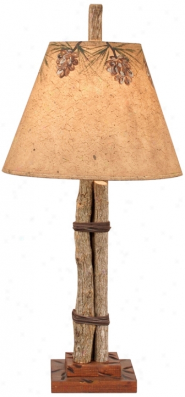 Shoot And Leather Accent Lamp (p4005)
