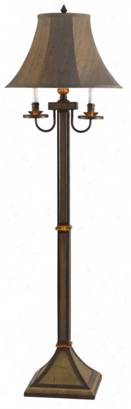 Twin Arm Bronze Finish Floor Lamp (59978)