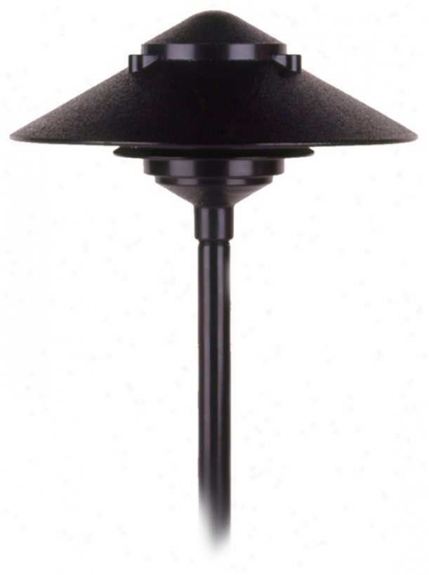 Two Tiered Outdoor Landscape Black Pagoda Light (62189)