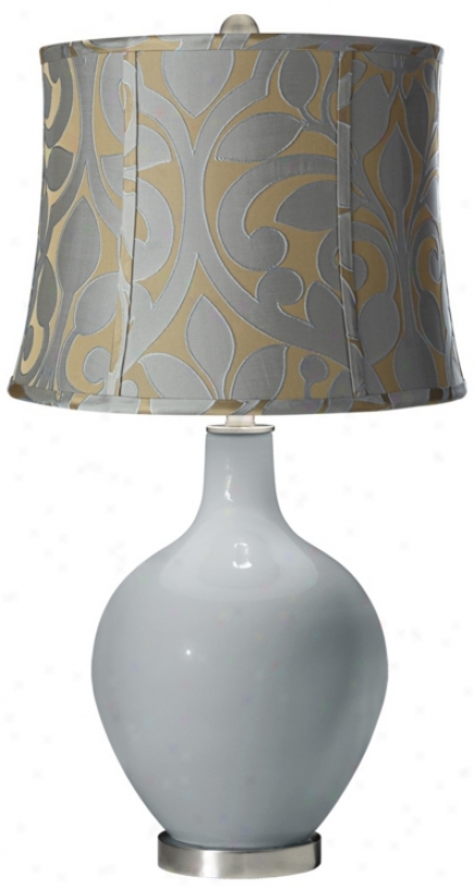 Uncertain Gray Lillian Floral Ovo Table Lamp (x1363-x8994-y8179)