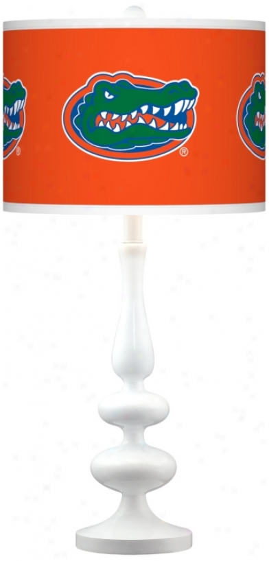 University Of Florida Gloss White Table Lamp (n5729-y3686)