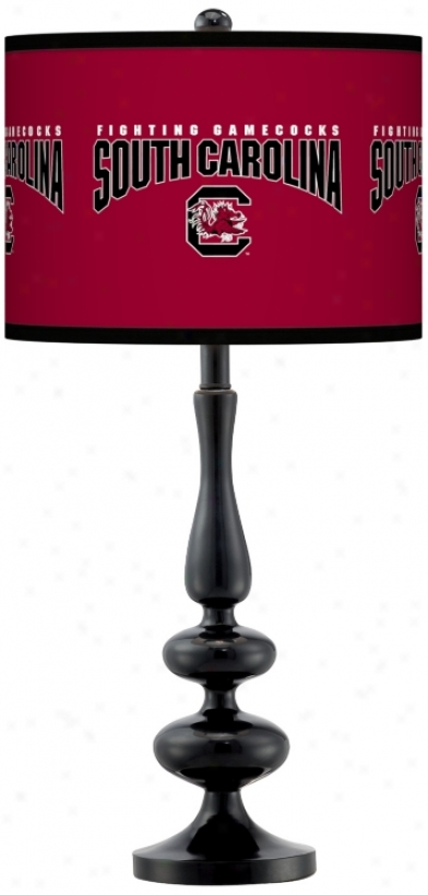 University Of South Carolina Gloss Black aTble Lamp (n5714-y4696)