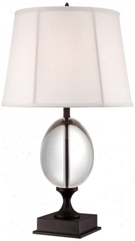 Vienna Full Spectrrum Crystal Egg And Bronze Stand Table Lamp (u7294)