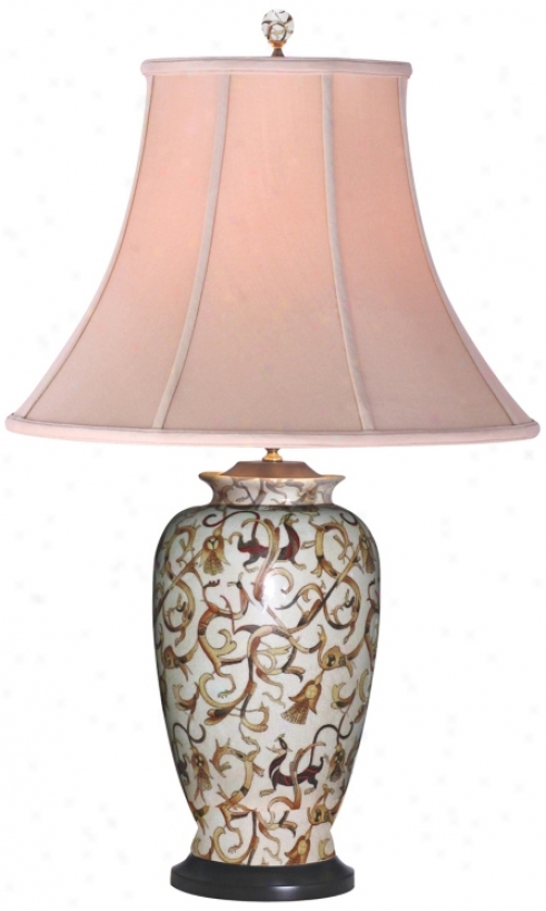 Vine Motif Porcelain Vase Table Lamp (g7041)