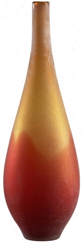 Vizio Yellow And Orange 21 1/2" High Art Glass Vase (j0386)