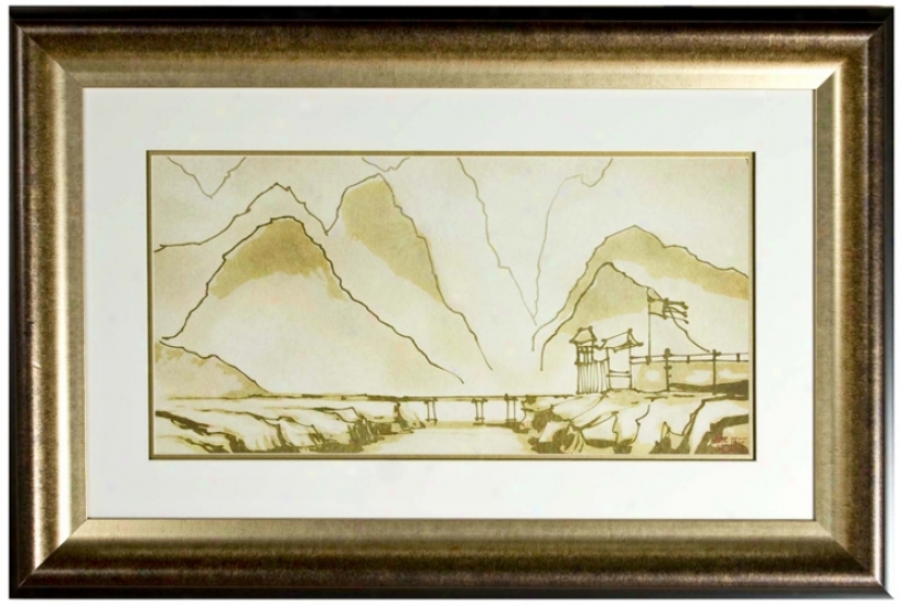 Walt Disney Mulan Mountaib Landscape Print Framed Wall Art (j2824)