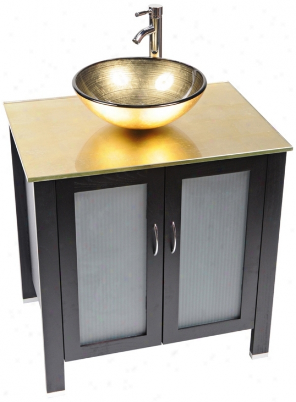 Waterhouse Gold Foil Glass Contemporary Vanity (r9154)