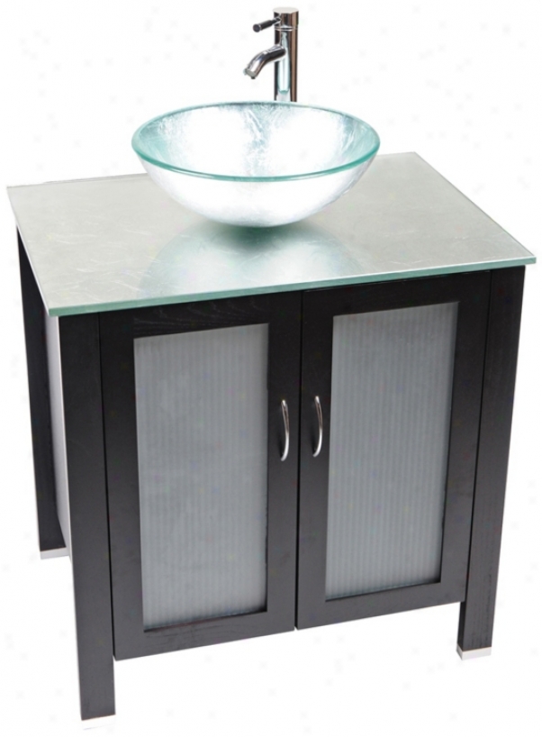 Waterhouse Silver Foil Glass Conemporary Vanity (r9164)