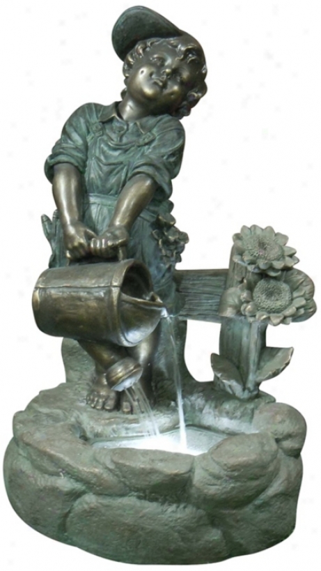 Watering Boy Led Light Fountain (x3687)