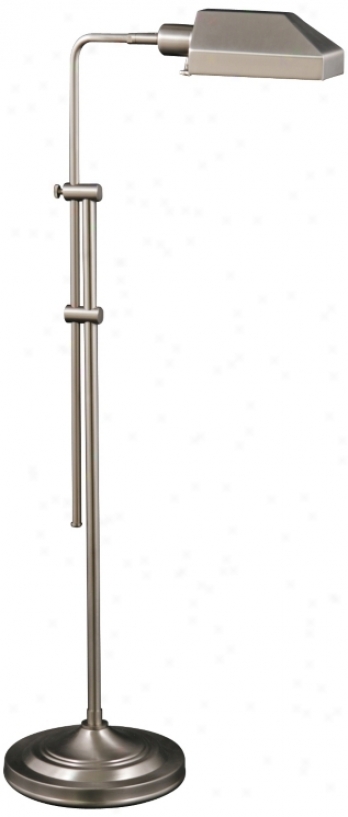 Westerly Satin Nickel Adjustable Pharmacy Floor Lamp (v0543)