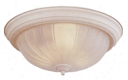 White 11" Wide Frosted Melon Glass Ceiling Light (30000)