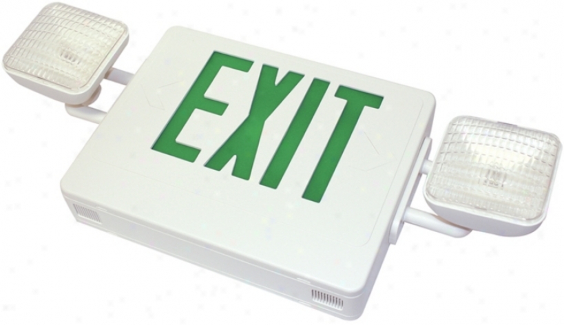 White And Green Led Emergency Light Exit Sign (47468)