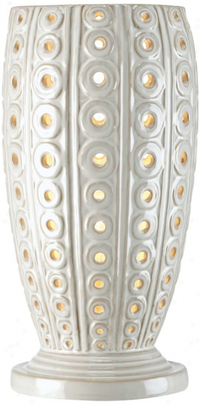 Pale Ceramic Circles 14" High Accent Lamp (t4694)