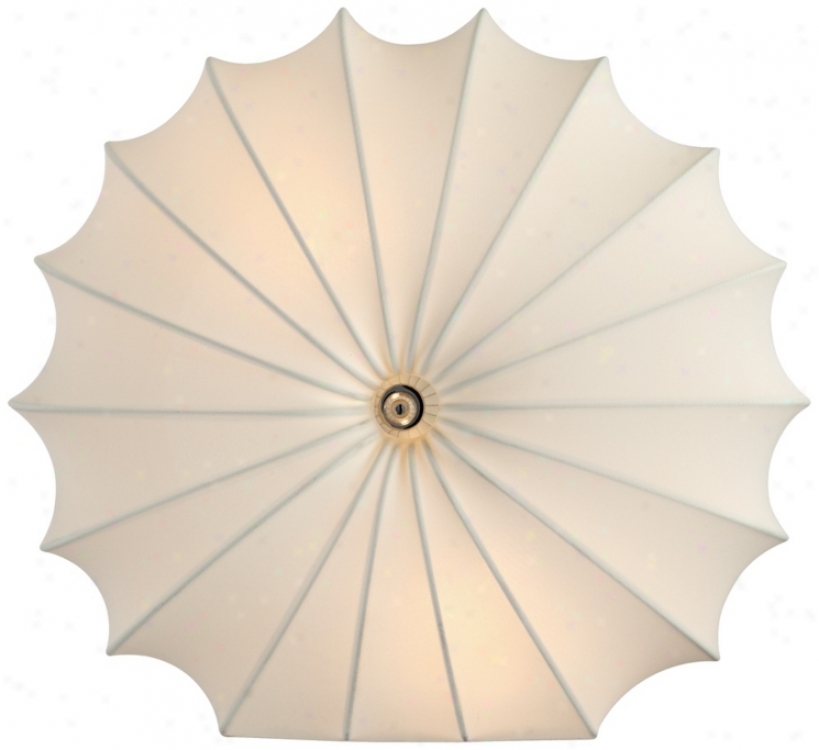 White Fabric Parachute Accent Table Lamp (t4476)