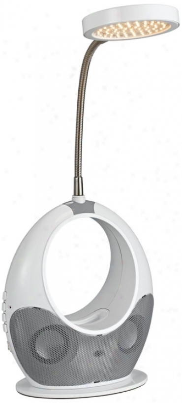 White Led Desk Lamp With Mp3 Player (u9103)