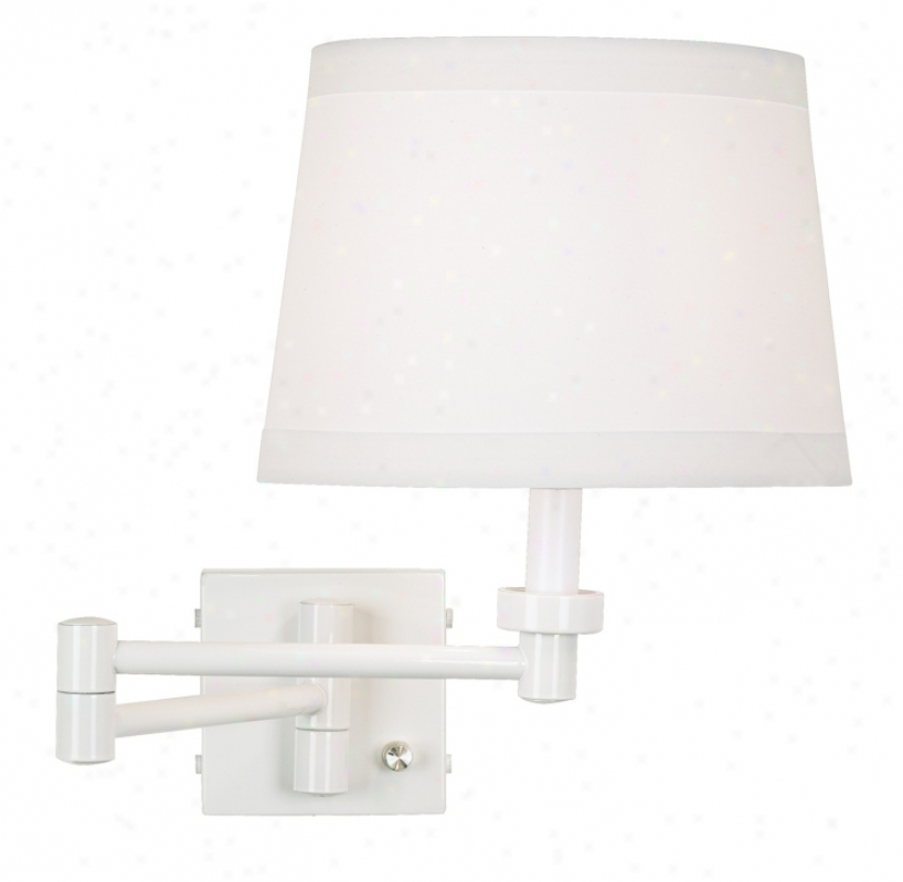 White Plug-in Wave Arm Wall Lamp (07097)