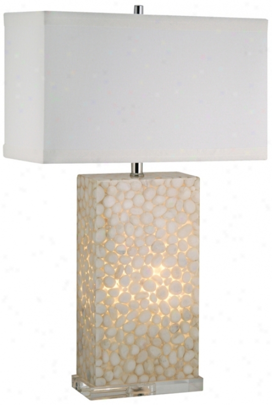 White River Rock Cream Acrylic Night Light And Table Lamp (v1791)