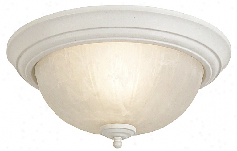 White Textured 13" Wide Ceiling Light Fixture (64392)