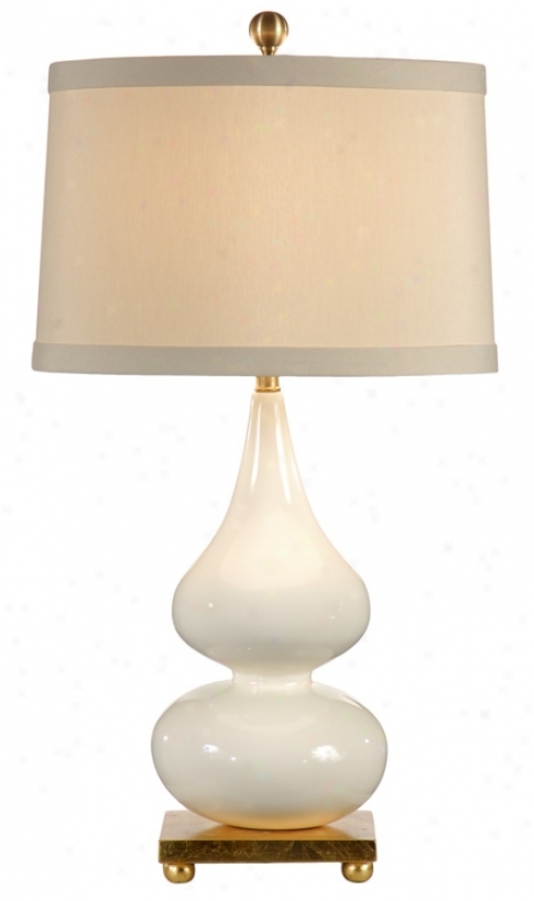 Wilswood White Pinched Porcelain Vase Stand  Lamp (p4155)