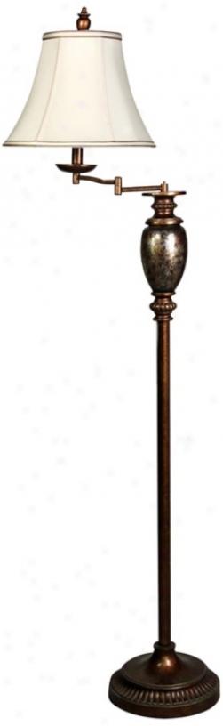 Winthrop Gold And Bronze Swing Arm Floor Lamp (t7899)